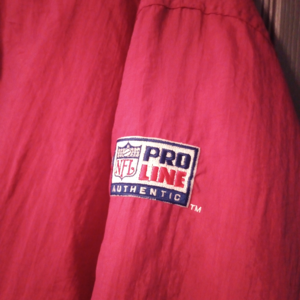 Authentic Starter jacket pro line NFL San Francisco 49ers Y2K 90s coat Red Gold - Picture 6 of 7